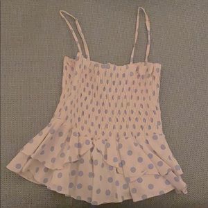 Polka dot peplum tank